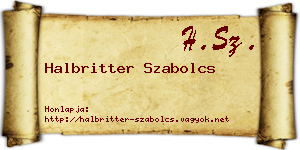 Halbritter Szabolcs névjegykártya