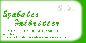szabolcs halbritter business card
